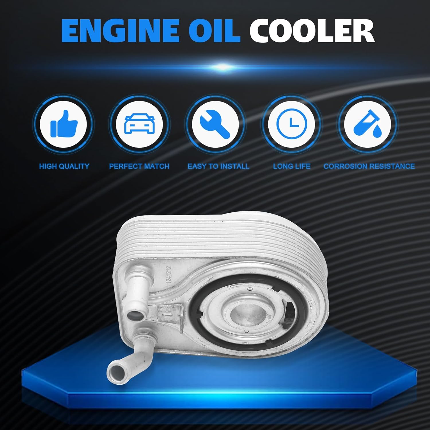 264102B740 Engine Oil Cooler for Hyundai Elantra GT Kona Sonata Tucson 2016-2020 Kia Forte Koup Forte5 2014-2018 Optima Soul 2016-2020