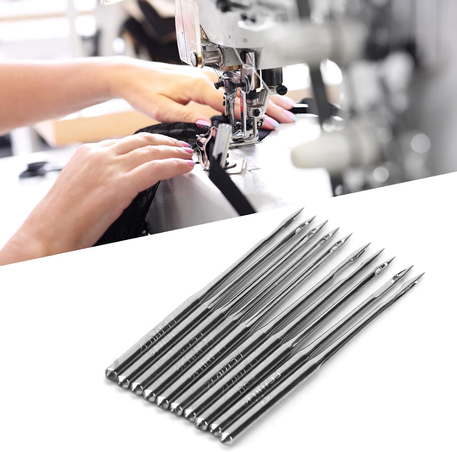500Pcs Sewing Machine Needles, Universal Sewing Needle Set, Premium Metal Wear Resistance Durable Needles for Household Industrial Use, Includes Different for Various Fabric (No. 12 (50 Pack))