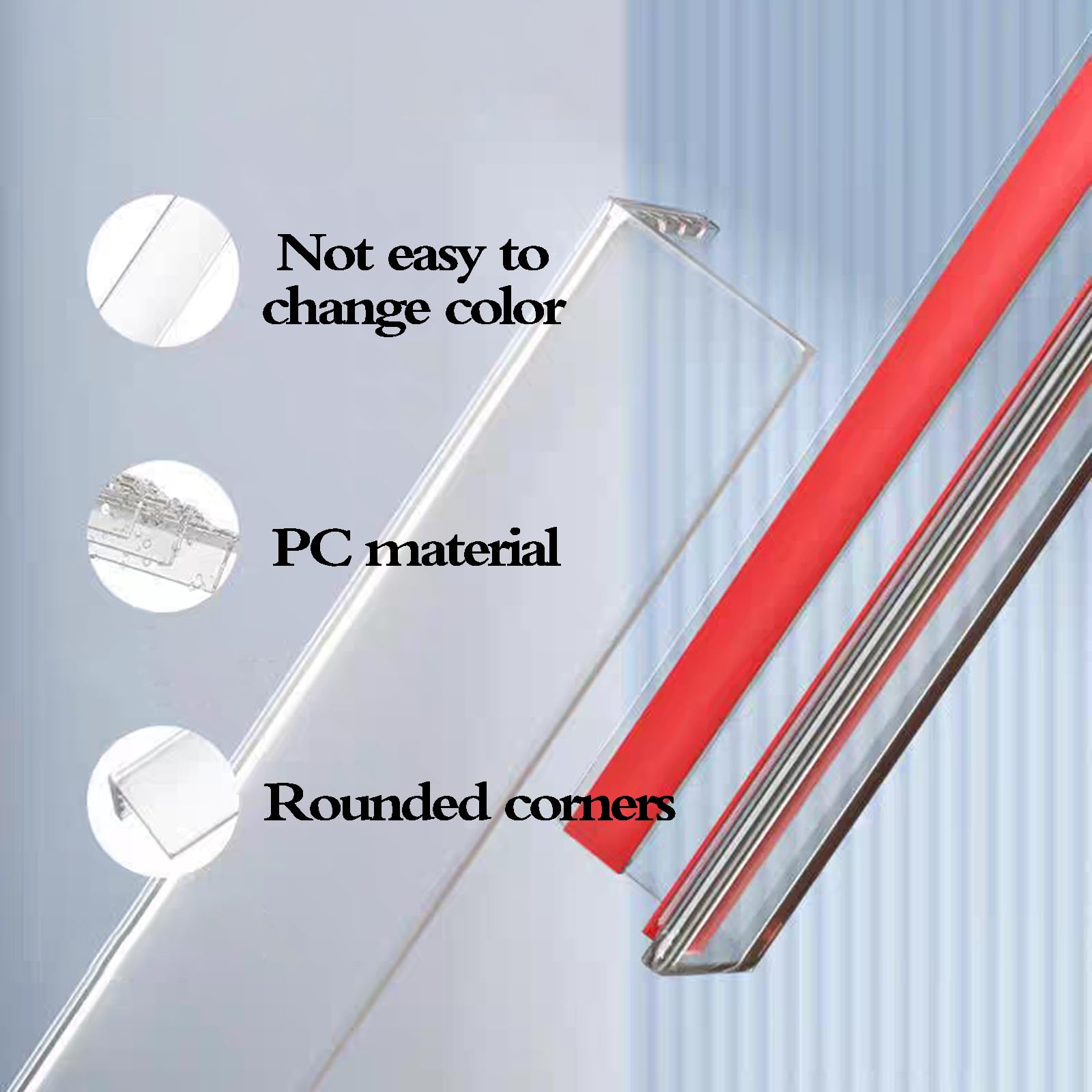 Perfil Angular Autoadhesivo,Protector Esquinas Pared PláStico Transparente,Resistente Al Agua,No Es FáCil Ponerse Amarillo,para Cocinas De Restaurantes,Hospitales