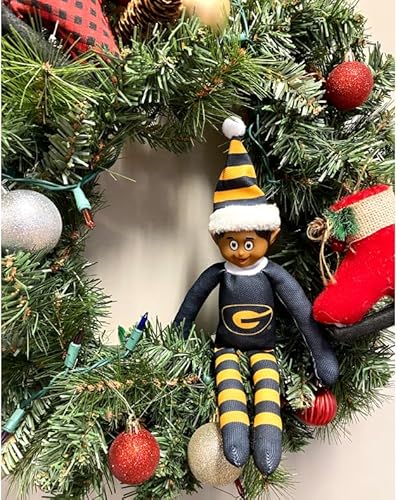 Miniatura 8 de FOCO Ebony NCAA Ohio State University Buckeyes Banco Buddy Shelf Elf  Edición limitada NCAA Team Christmas Elf  Juguete de peluche compañero de