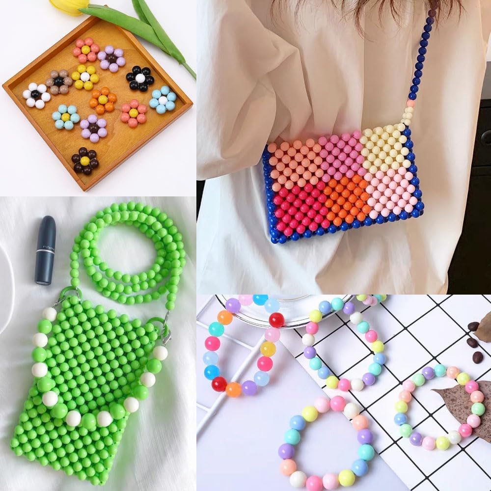 Jmassyang 60 Pieces 14mm Acrylic Round Beads Smooth Spacer Plastic Pastel Beads Craft Beads for DIY Craft Jewelry Making Bracelets Necklaces Earring Crafting Supplies(Mixed Color) - Image 5