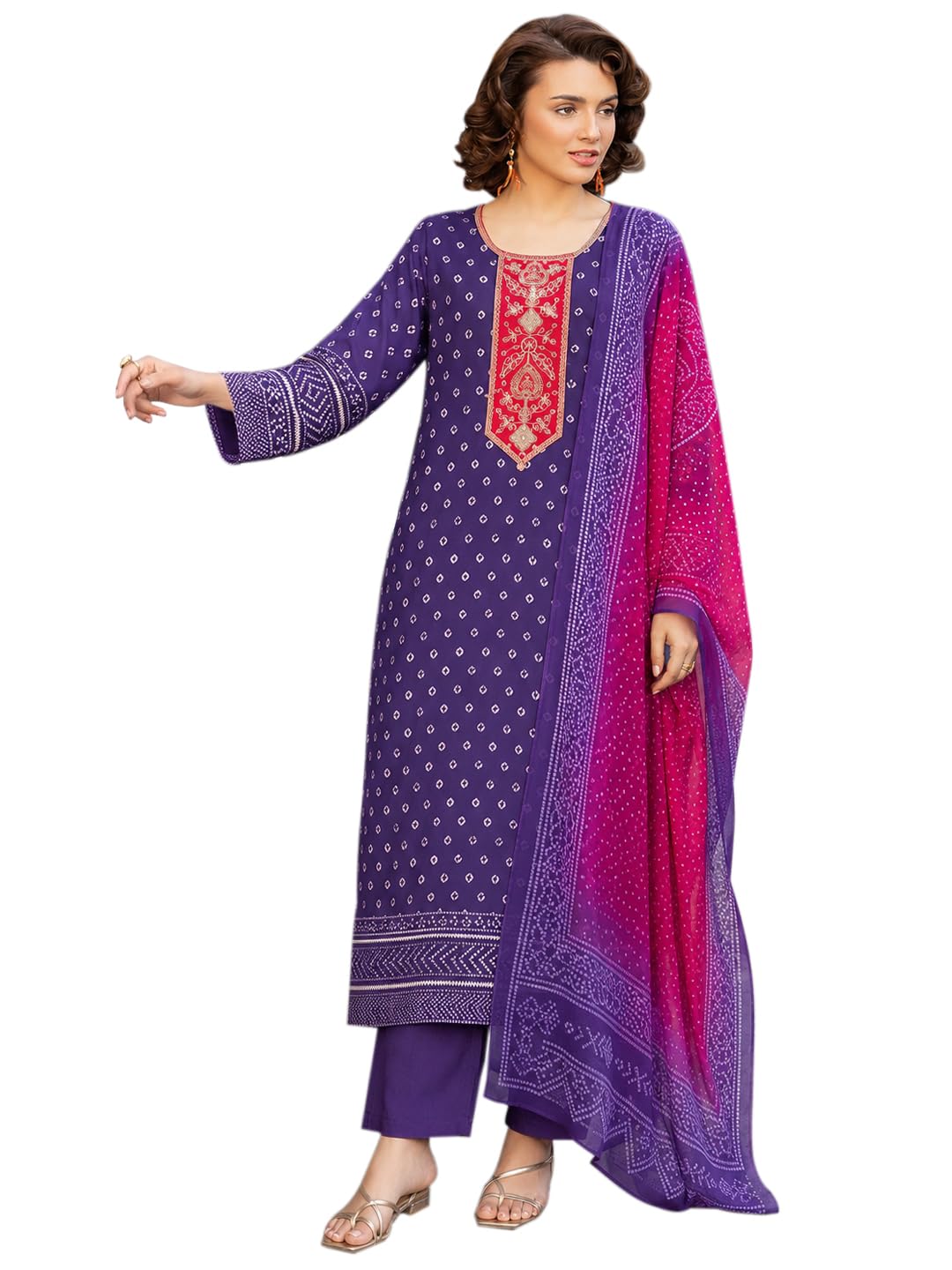 gosriki Women's Rayon Viscose Printed Straight Kurta with Pant and Dupatta Set | Soft Ethnic Wear for Daily and Festive Use | Stylish Three Piece Kurti Suit for Women and Girls-picture-35