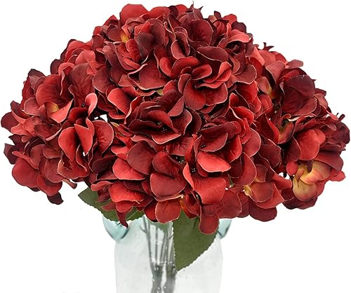 Miniatura 7 de 5 flores artificiales falsas arreglos de hortensias de seda, ramos de boda, decoración floral de plástico, centros de mesa para el hogar, cocina,