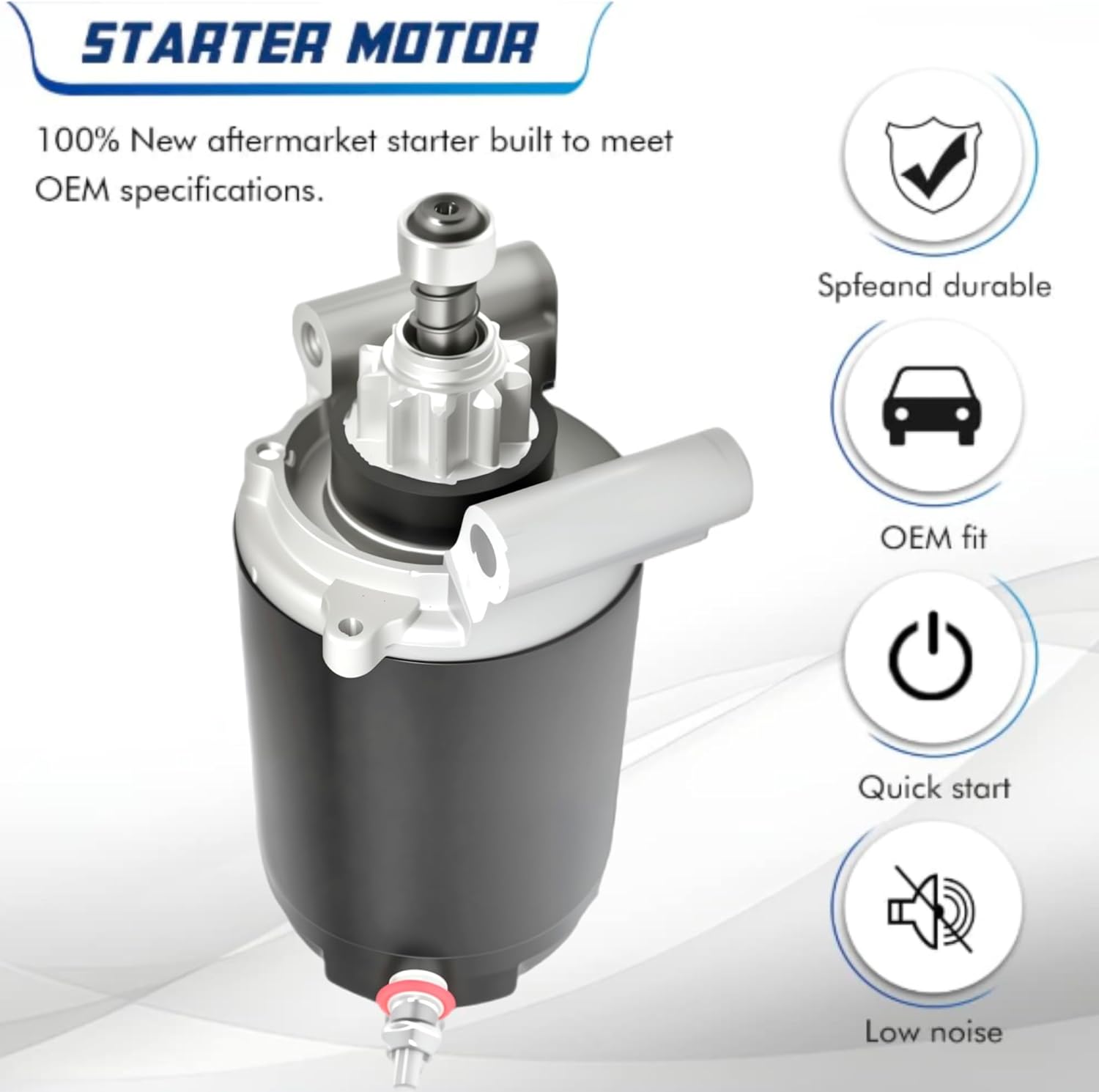 Starter Motor Compatible with John Deere Scotts Kohler 15-23 HP Sabre AM130407, AM132818, 25-098-04, 25-098-05, 25-098-06,25-098-07,2509804,2509805,2509806,2509807