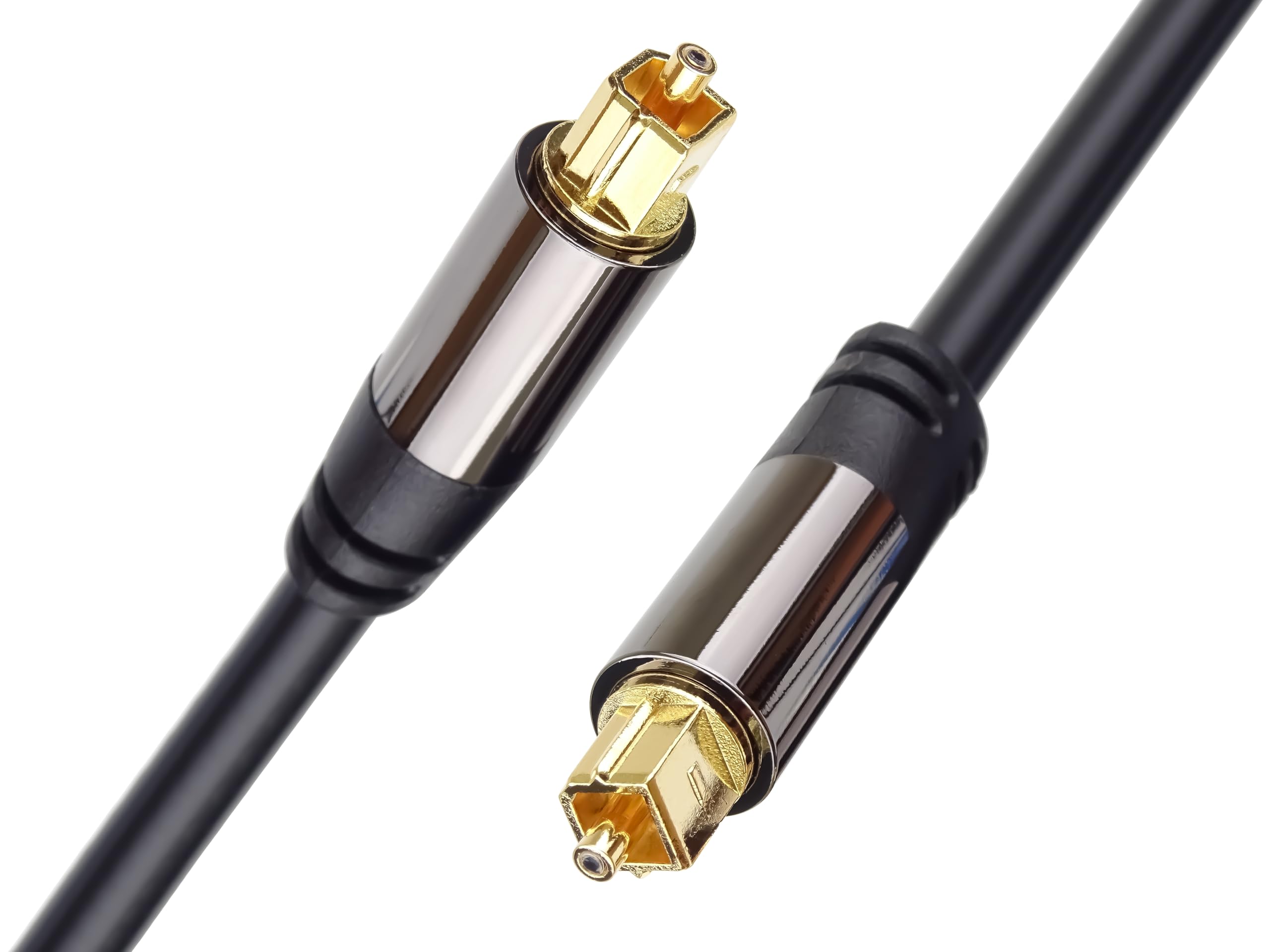 PremiumCord 0.5m Toslink Optyczny kabel audio 6mm OD Toslink Plug-on męski kabel cyfrowy do HiFi Stereo dźwiękowy telewizor HQ Audio lutowane czarne srebrne złoto