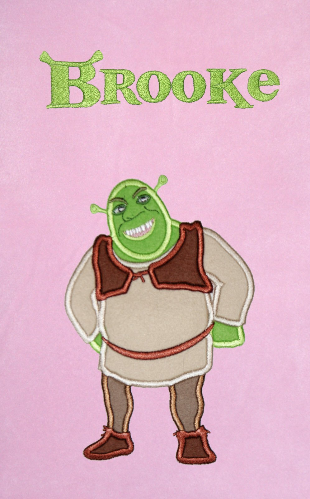 Oh Sew Simple OGRE PERSONALISED SUPER SOFT BABY BLANKET – ANY NAME CAN BE ADDED (Pink)