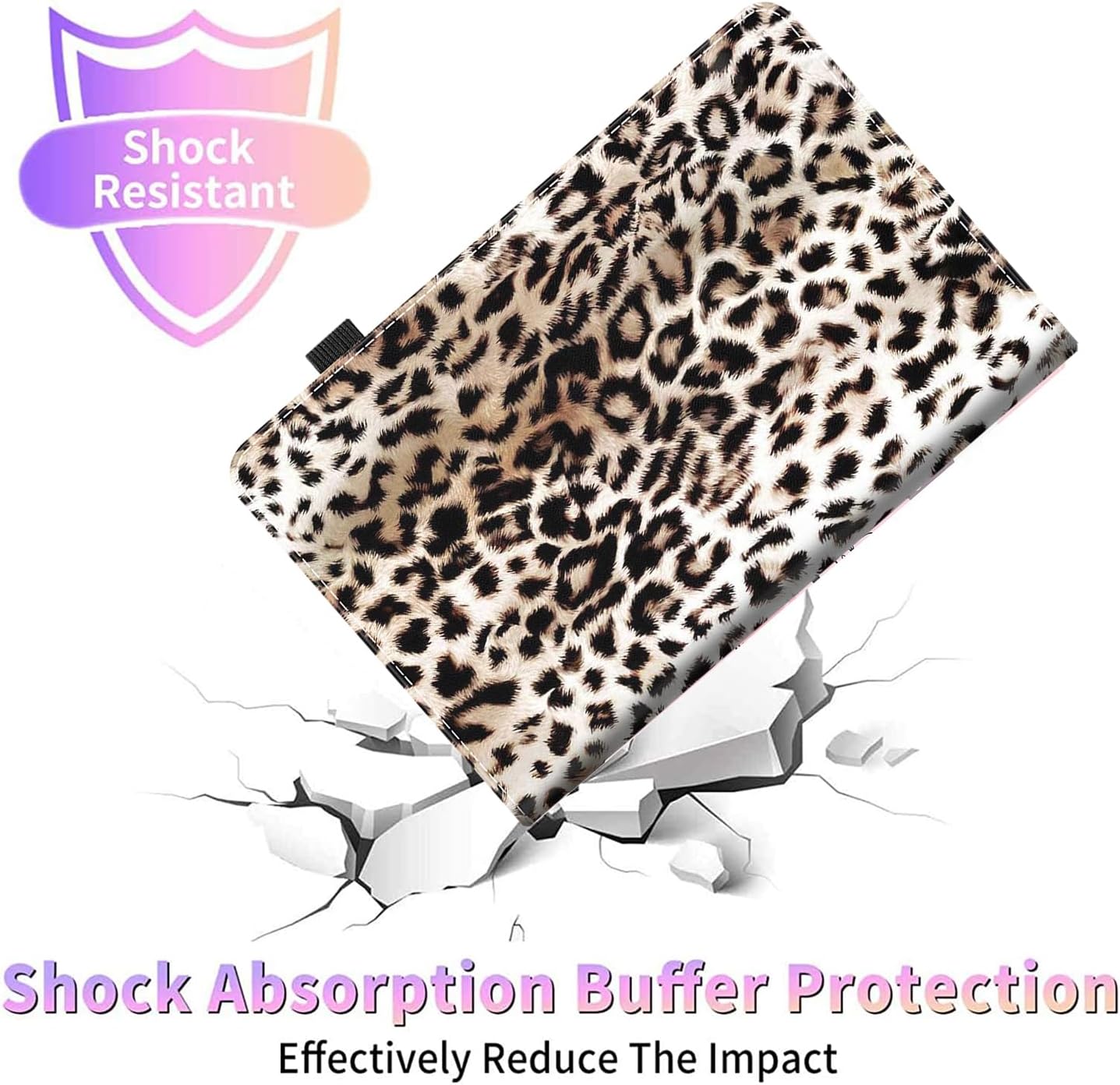 Case Fits All-New Amazon Kindle Fire HD 10 & 10 Plus Tablet (13th/11th Generation, 2023/2021 Release) 10.1", Durable Shockproof Protective Cover with Auto Wake/Sleep，Leopard Pattern