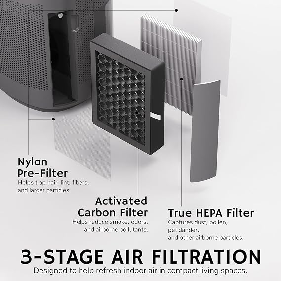 Airthereal Zephyr AZH200 Air Purifier and Dehumidifier Combo, 34 oz Small Dehumidifier with HEPA Filter, Up to 270 Sq Ft, Auto Shutoff, Ultra-Quiet for Bedroom, Bathroom, RV, Closet