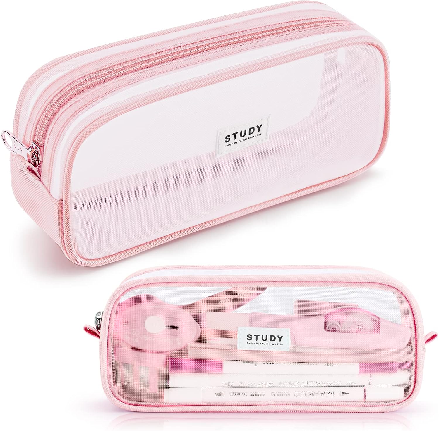 Large Capacity Mesh Pencil Case for School and Office