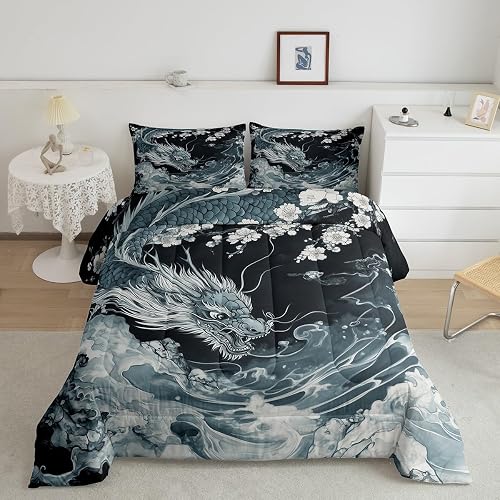 Feelyou Kids Dragon Comforter Set Twin Size Boys Girls