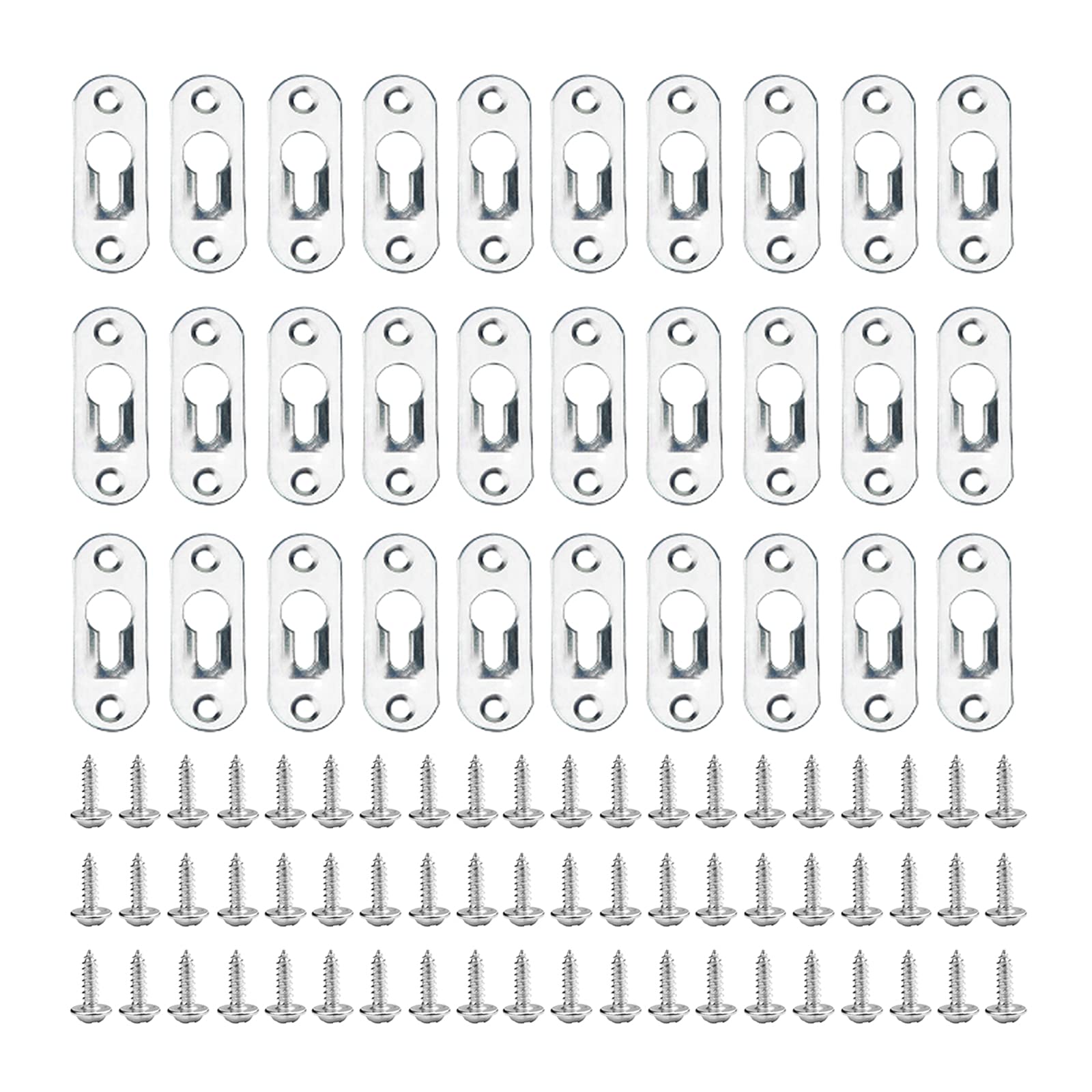30PCS Keyhole Hangers,44 * 16mm Picture Frames Keyhole with 60 Screws for Picture Frames Mirrors Cabinet Rivet Fittings
