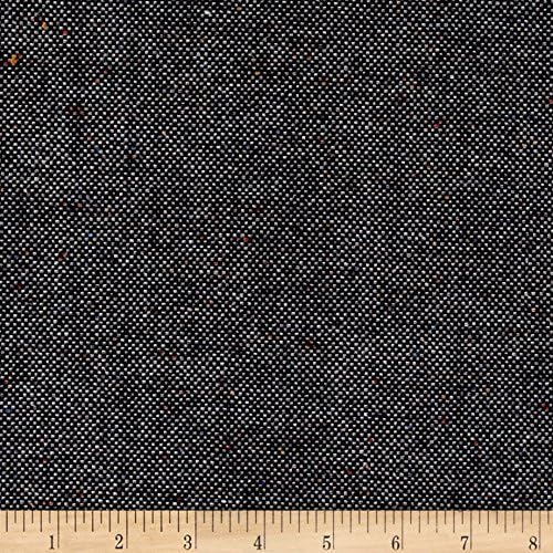 Amtex Tweed Suiting Basketweave Fabric by The Yard, Black/Multi