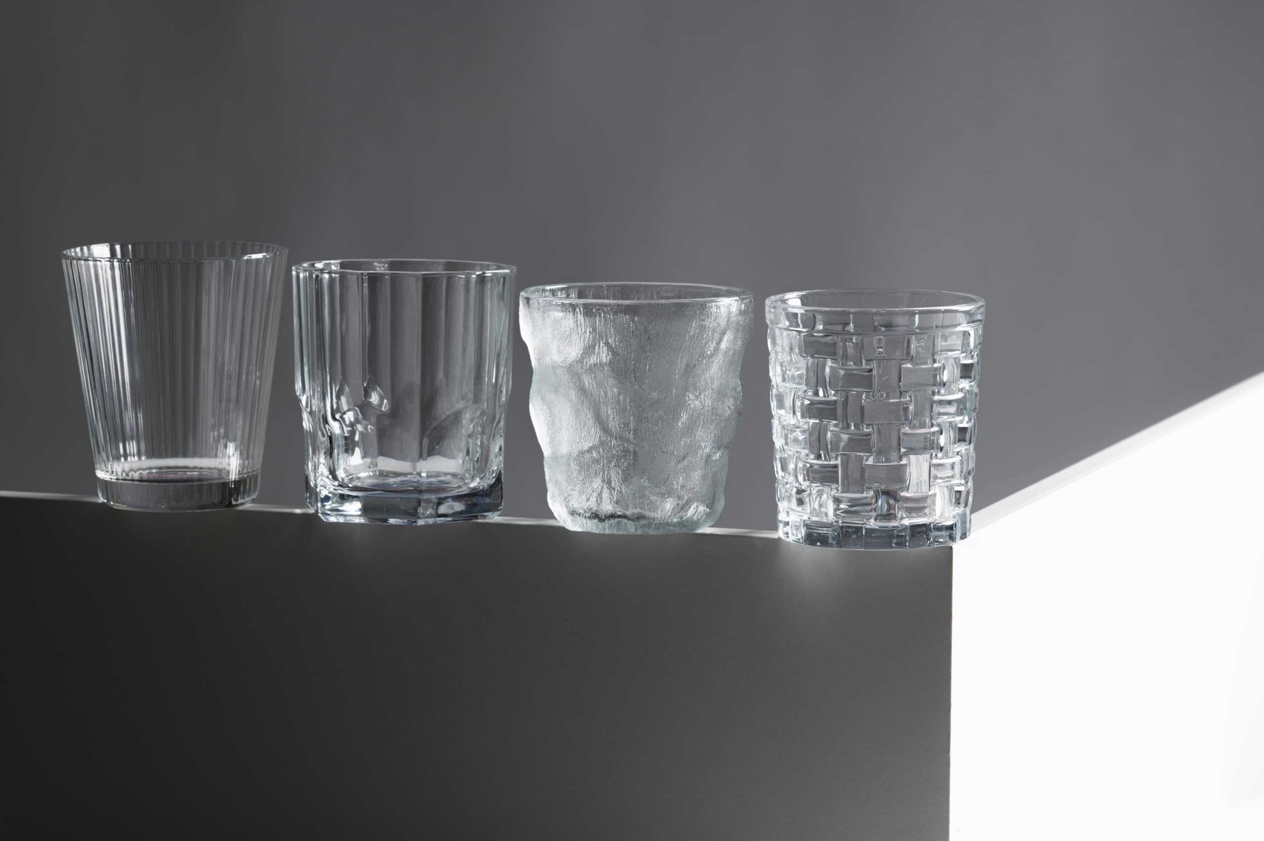 Set 6 Bicchieri D'Acqua Villa D'Este - Vetro Con Decoro Intreccio, Stile Cottage