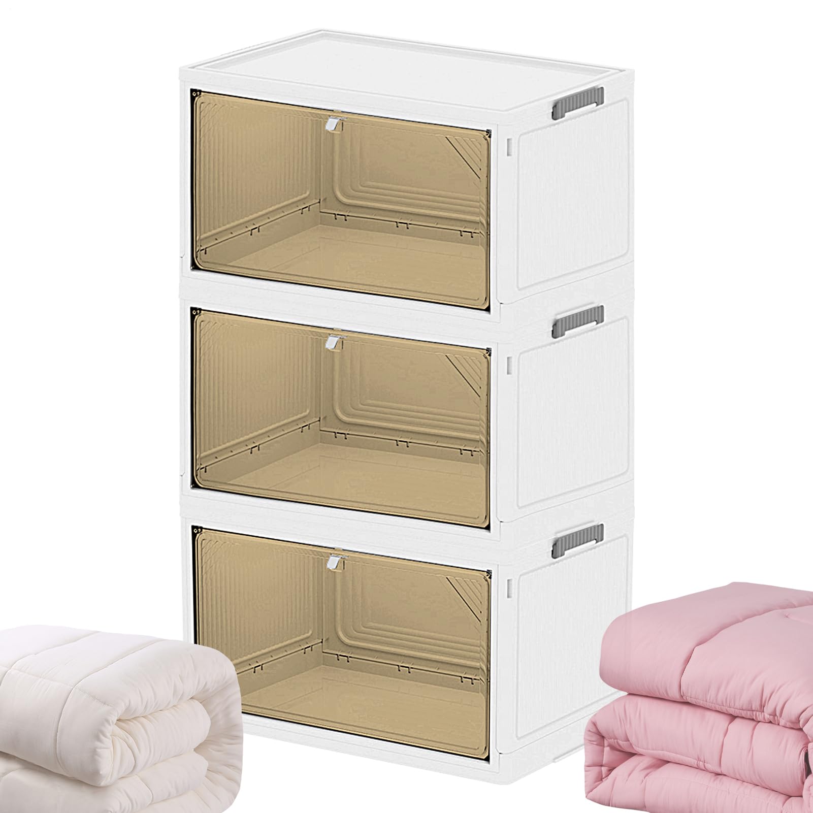 Stapelbarer Schrank-Organizer, platzsparend, Mehrzweck-Organizer, groß | Faltbare stapelbare Kleiderboxen, platzsparend für Zuhause, Schrank, Schlafzimmer, Schlafsaal, Küchen-Organizer