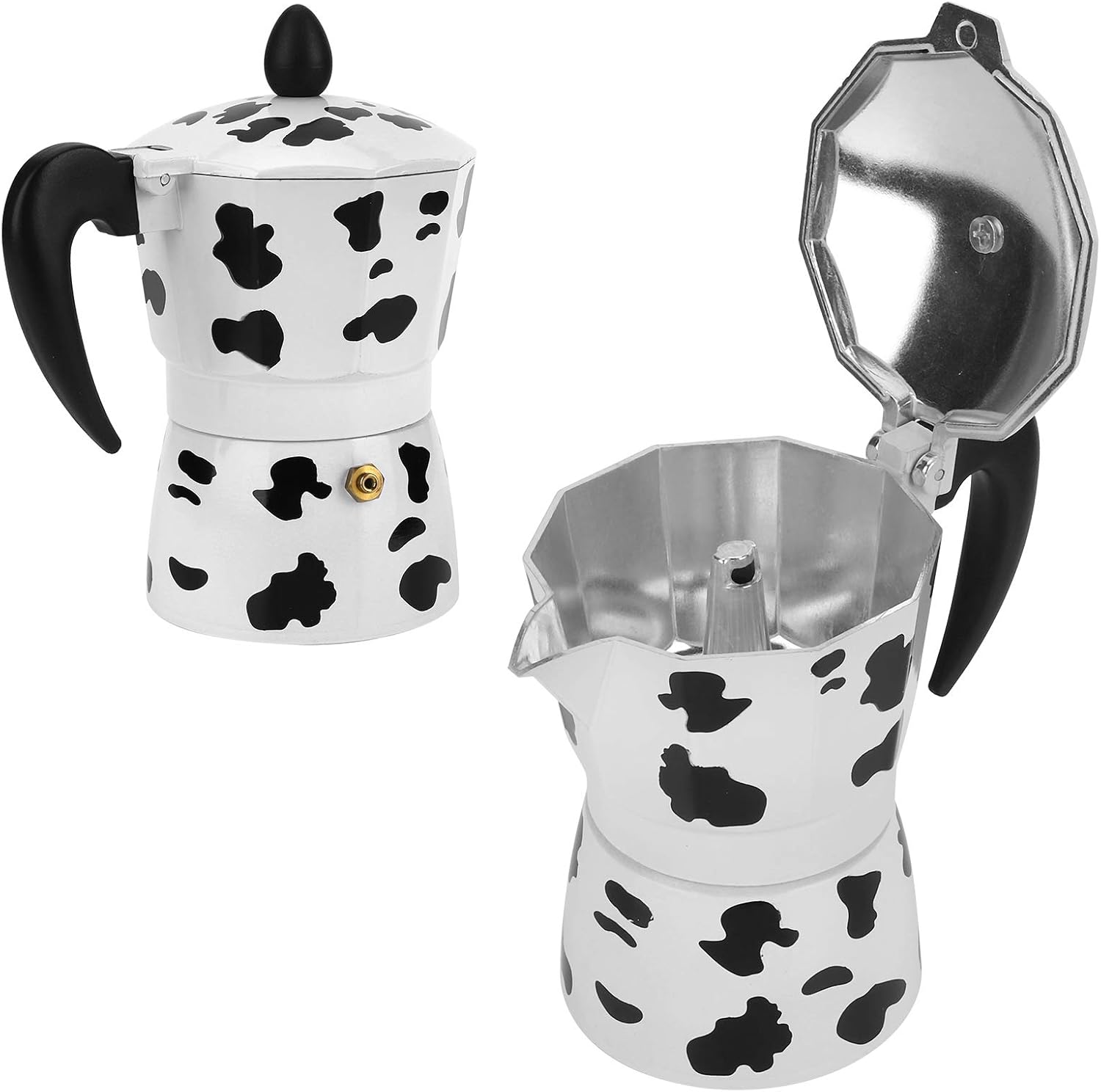 Moka Pot, Aluminum Alloy Moka Espresso Coffee Kettle with High Thermal Conductivity Easy to Clean Portable Moka Coffee Pot for Gas Stove Electric Ceramic Cooker