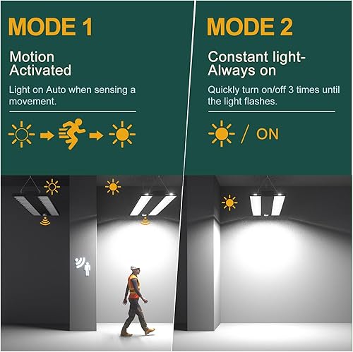 Miniatura 5 de ACOHOOK Luz inteligente (autoajustable) lineal de 2 pies (ahorro de energía) de alta bahía de 2 pies, luz reflectora para rejilla, 4P, color negro