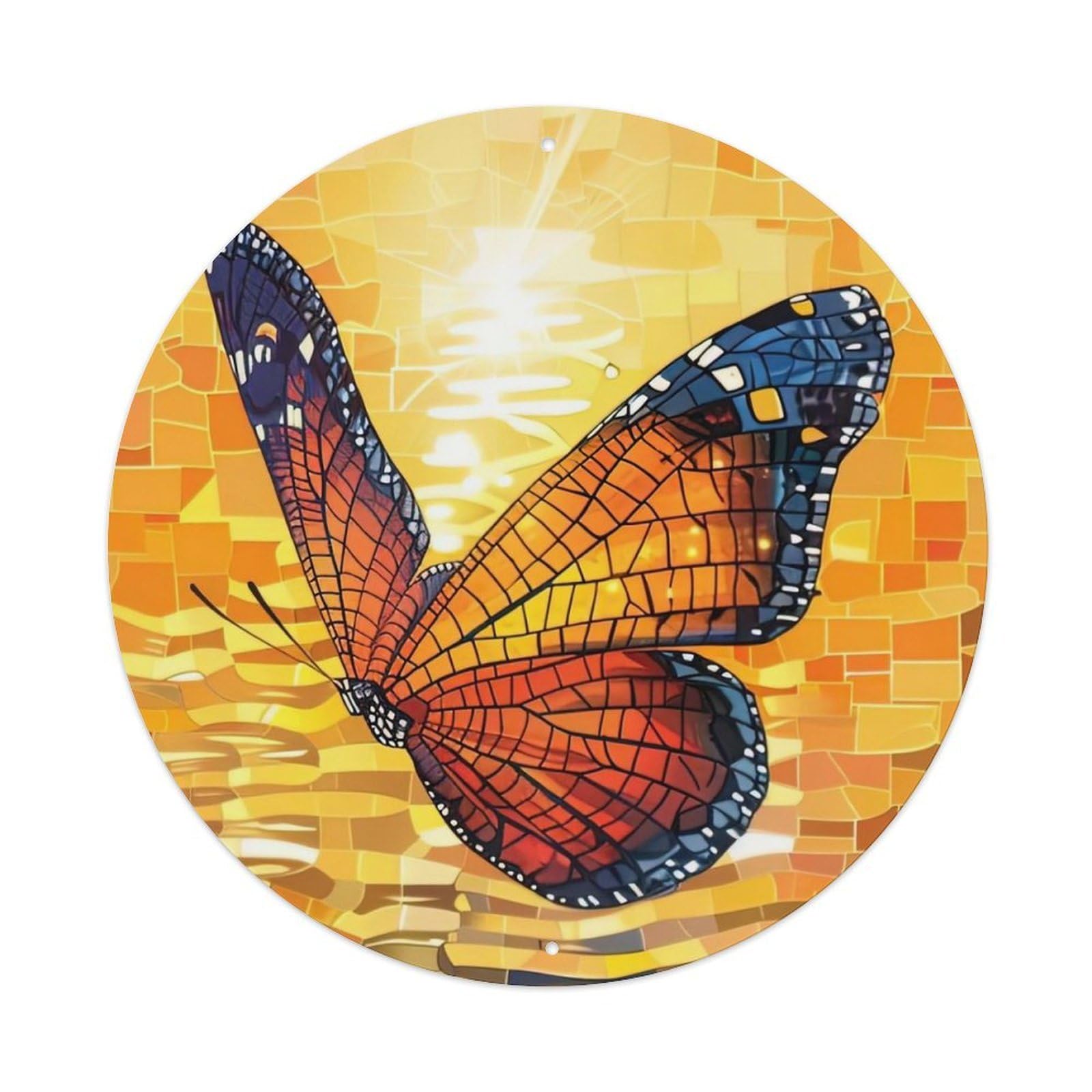 Animal Artwork Butterfly in The Sunset Metal Tin Sign