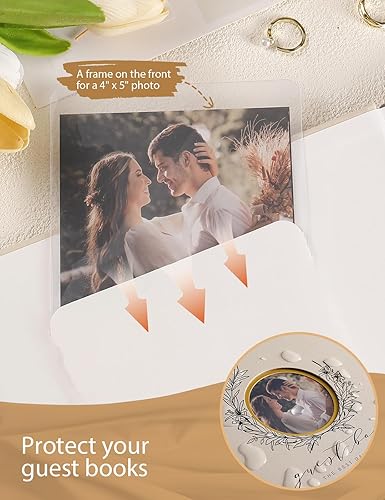 Miniatura 9 de molekaus Libro de invitados de boda, Polaroid, libro de invitados de boda, 100 páginas, papel grueso, tapa dura de 8 x 10 pulgadas, libro de