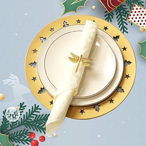 Miniatura 7 de Spsyrine Platos de carga blancos, juego de 6 cargadores para platos de cena, cargadores de mesa de 13 pulgadas para bodas a granel, decoración de