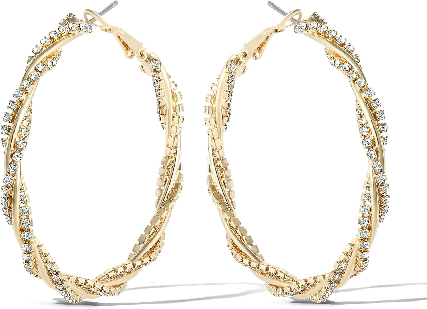 Jessica Simpson Womens Drop and Hoop Earrings - Gold-Tone Earrings with Crystal Embellishments - Image 5