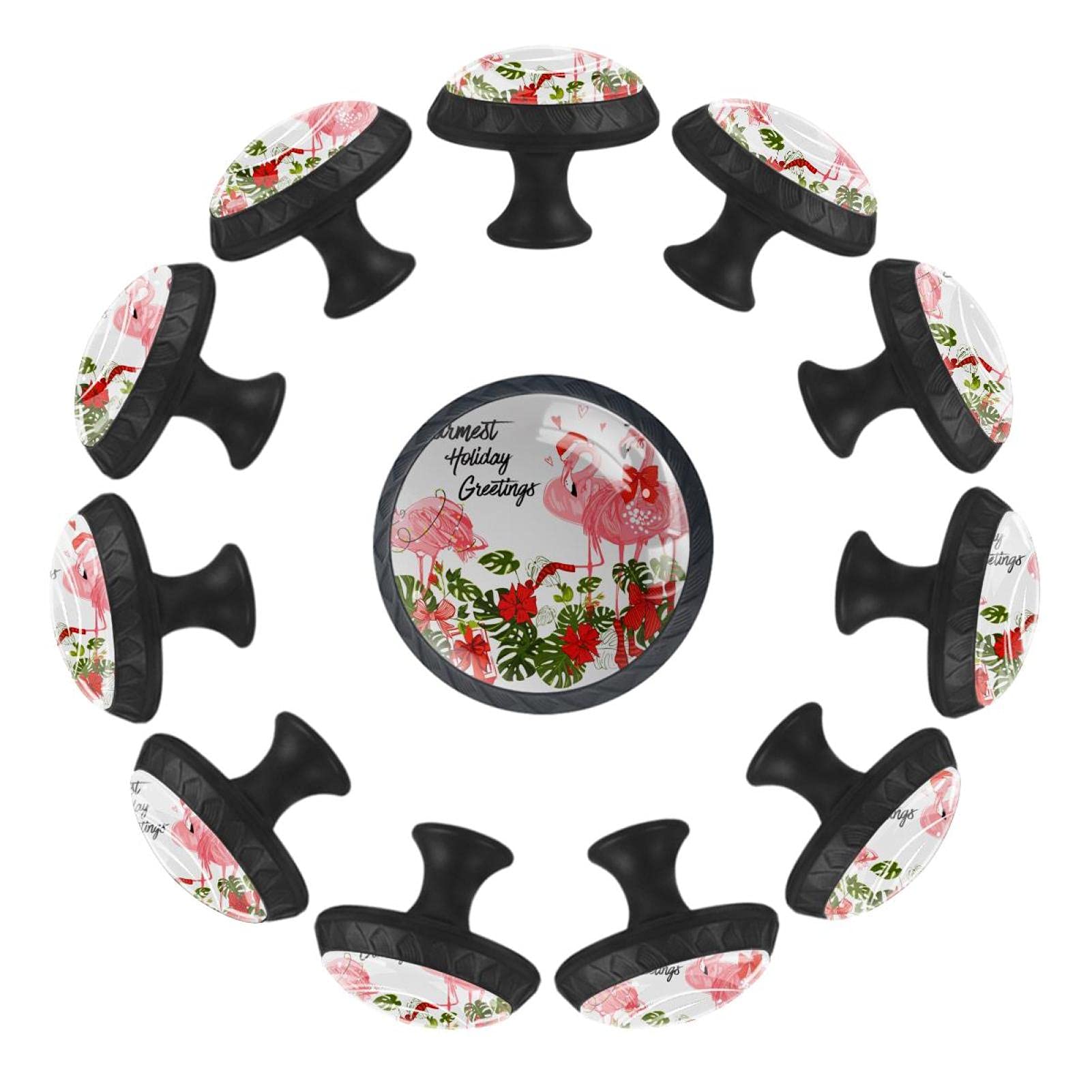 Boutons de tiroir flamant rose de Noël 35mm (lot de 12) pour commode