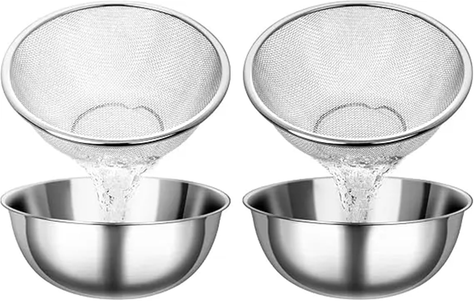 Durszlak Sitko Miska do mieszania 304 Metalowy ze stali nierdzewnej z mikroporowatą pojemnością 4,5 Qt o dużej pojemności(Mini two)