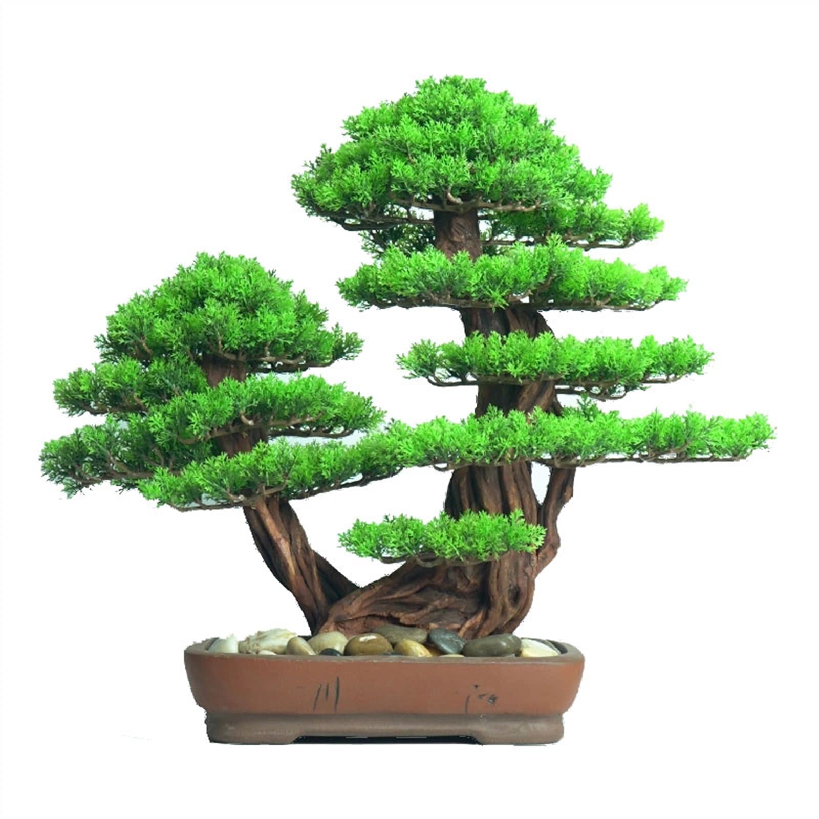 DFGHNBVC Artificial Plants Display Tree Artificial Bonsai Tree Cypress Simulation Welcome Pine Bonsai Living Room Tea Room Entrance Table Decorations Fake Pine Tree Ornaments Book Shelf D