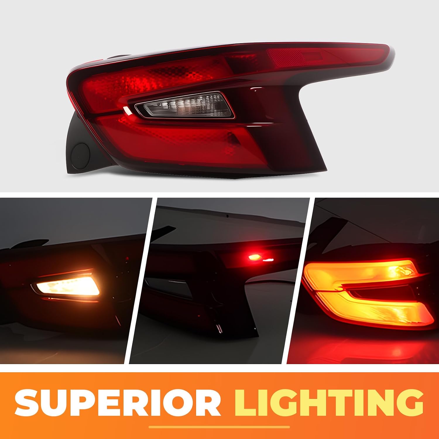 Right Tail Light Compatible with Trax 2024 2025 Passenger Side Rear Tail Lamp with Bulbs Taillight Rear Brake Light 42865505 (right)