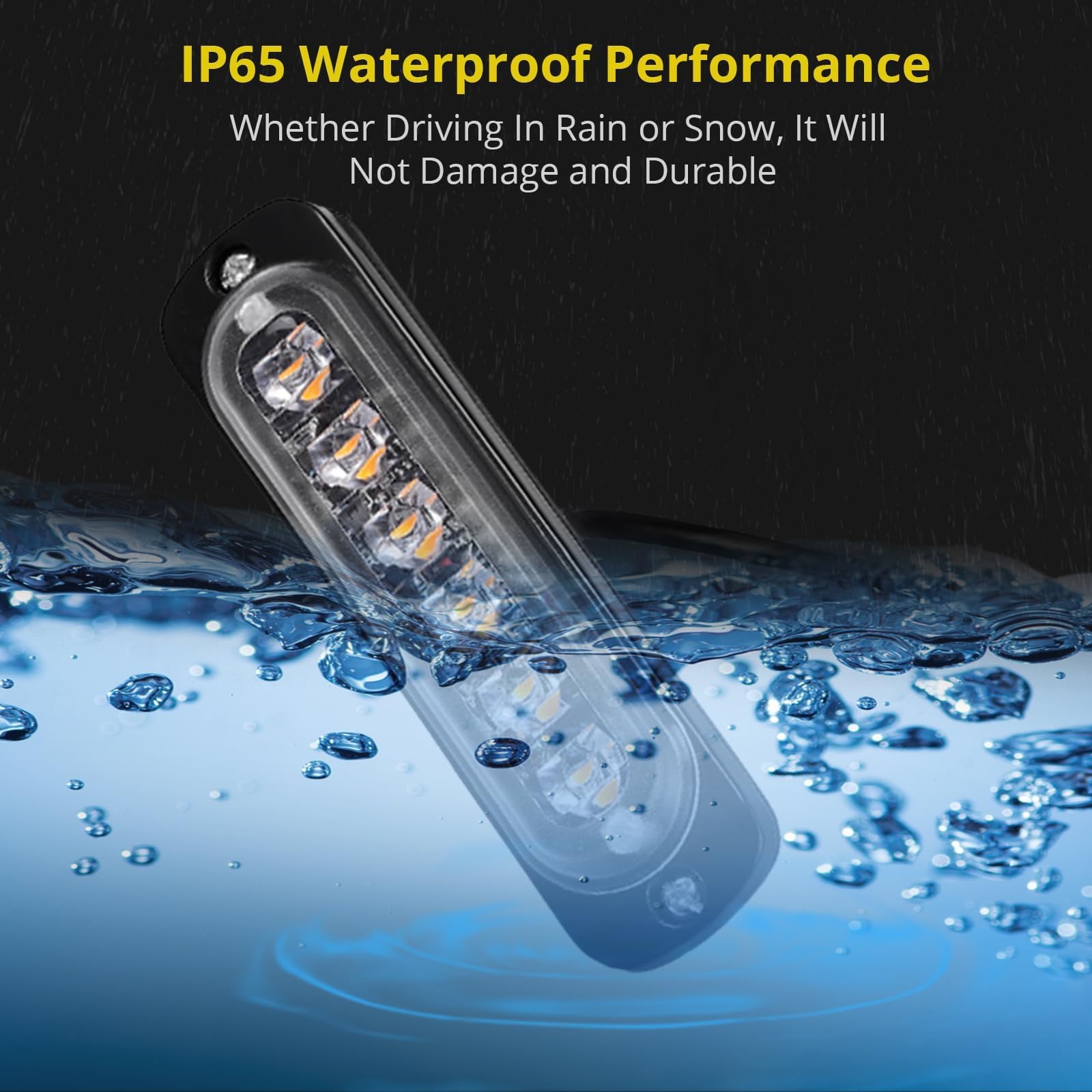 PROZOR Przedni migacz LED 4 PCS światło ostrzegawcze 6 CREE LED migacz 12V / 24V światło samochodowe pomarańczowe 18 trybów migające światło dla samochodów ciężarowych