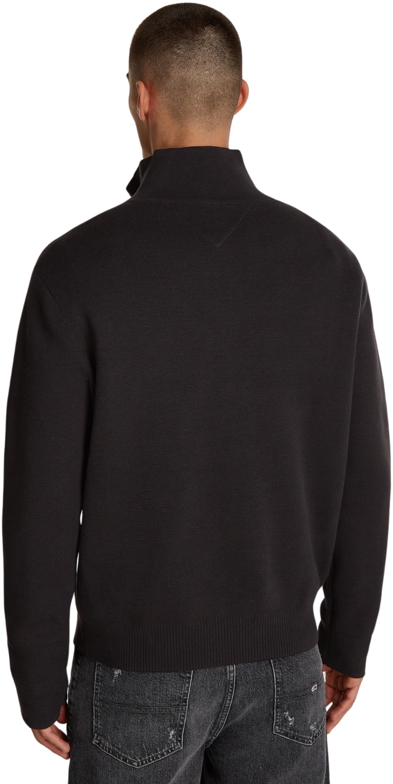 Tommy Jeans Jersey con Cremallera Hombre Regular Fit Half Zip con Cuello Vuelto