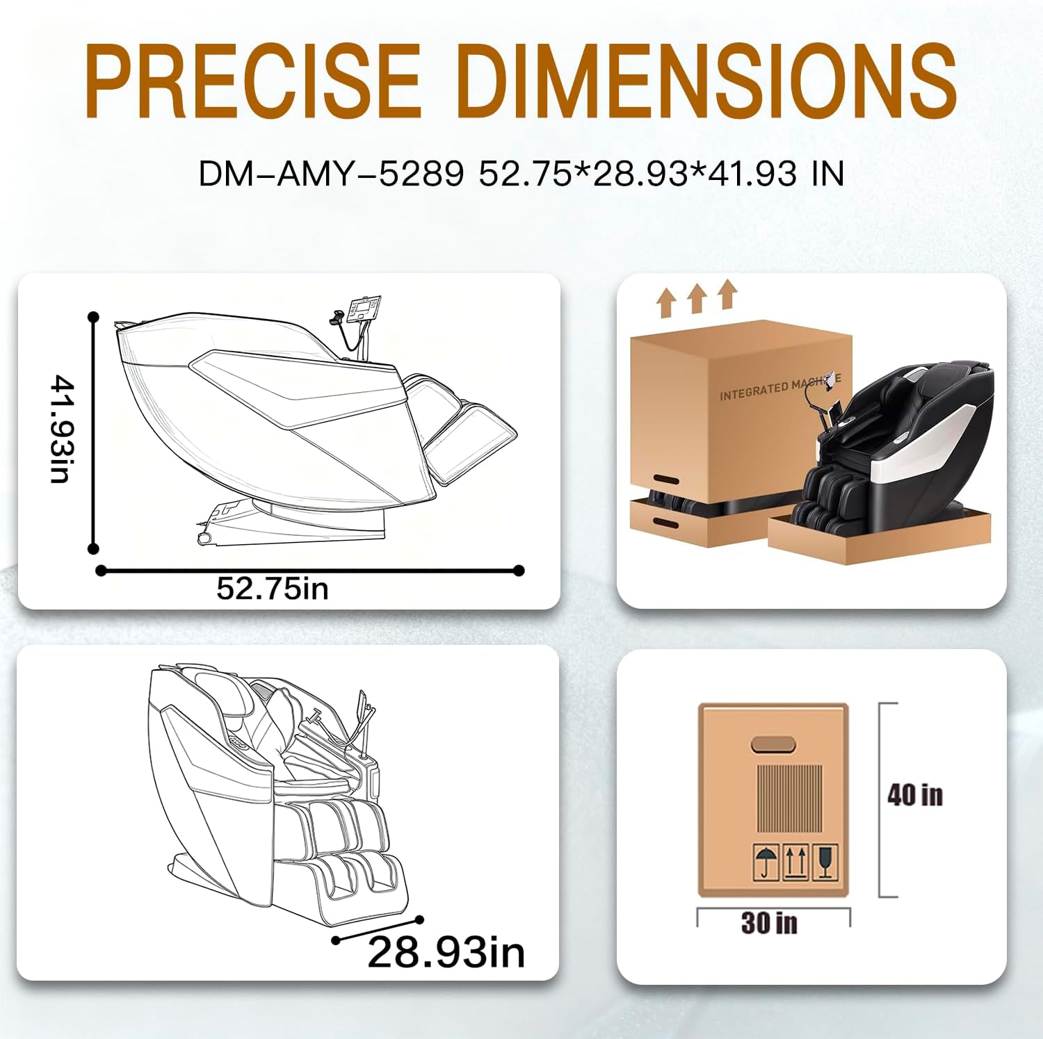 F&G Massage Chair Full Body,Zero-Gravity SL Track Massage Chair, 5 Level Heating Function and Airbag Massage,Foot Rollers,Wireless Phone Charging