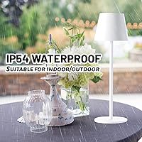 Vista 5 de Maksone Paquete de 2 lámparas de mesa inalámbricas RGB, lámpara de escritorio con batería recargable de 6600 mWh, atenuación continua de 3000 K