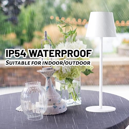 Miniatura 5 de Maksone Paquete de 2 lámparas de mesa inalámbricas RGB, lámpara de escritorio con batería recargable de 6600 mWh, atenuación continua de 3000 K