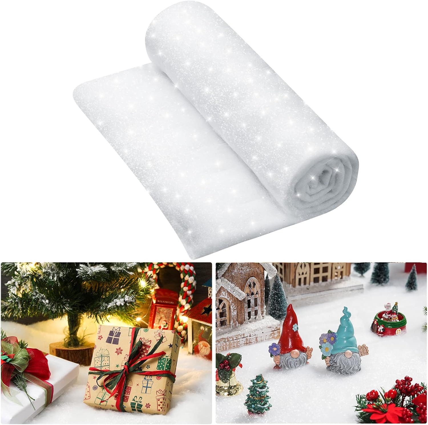 Christmas Snow Blanket Roll Glitter Snow Blanket Fake Snow