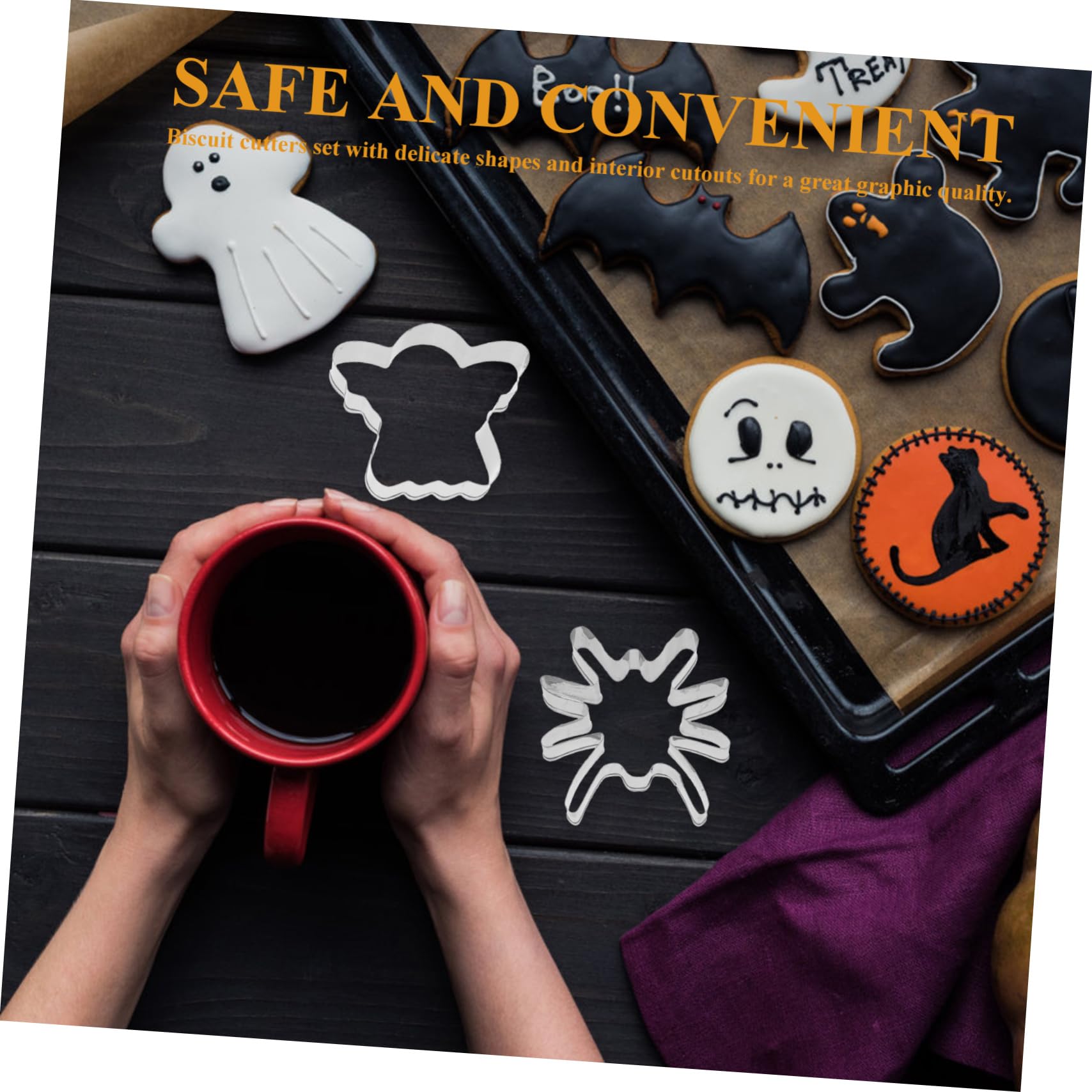 Ciieeo 48 Stk Backform Halloween-Keksform Keksform selber machen Kuchenform halloween dekoration halloween-dekoration schneidematte Bäckerei Zubehör praktischer Ausstecher Edelstahl 430