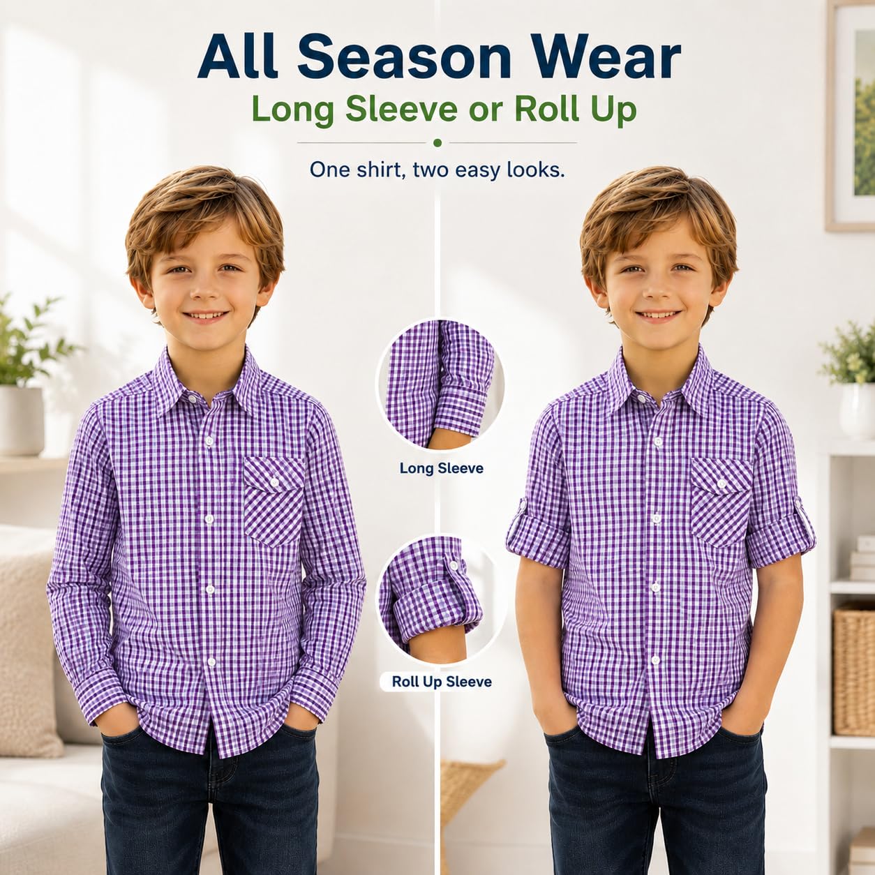 Bienzoe - Camisas deportivas de algodón para niños - - 11-12 años