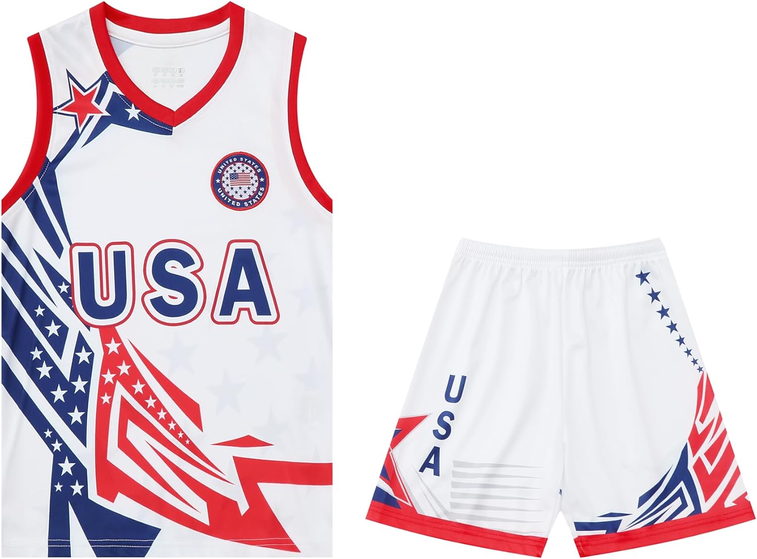 Youth Boys Basketball Jersey Kids Sports Tracksuit Sleeveless Tank Tank Top and Mesh Shorts Set 7-15 Years