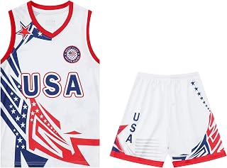 Youth Boys Basketball Jersey Kids Sports Tracksuit Sleeveless Tank Tank Top and Mesh Shorts Set 7-15 Years