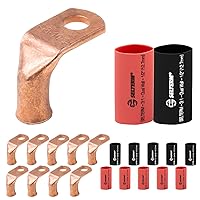 Vista 278 de SELTERM - 2 terminales de anillo resistentes para cable de batería, calibre 4 AWG, pernos de 3/8 pulgadas, terminales de calibre 4, ojales de cobre