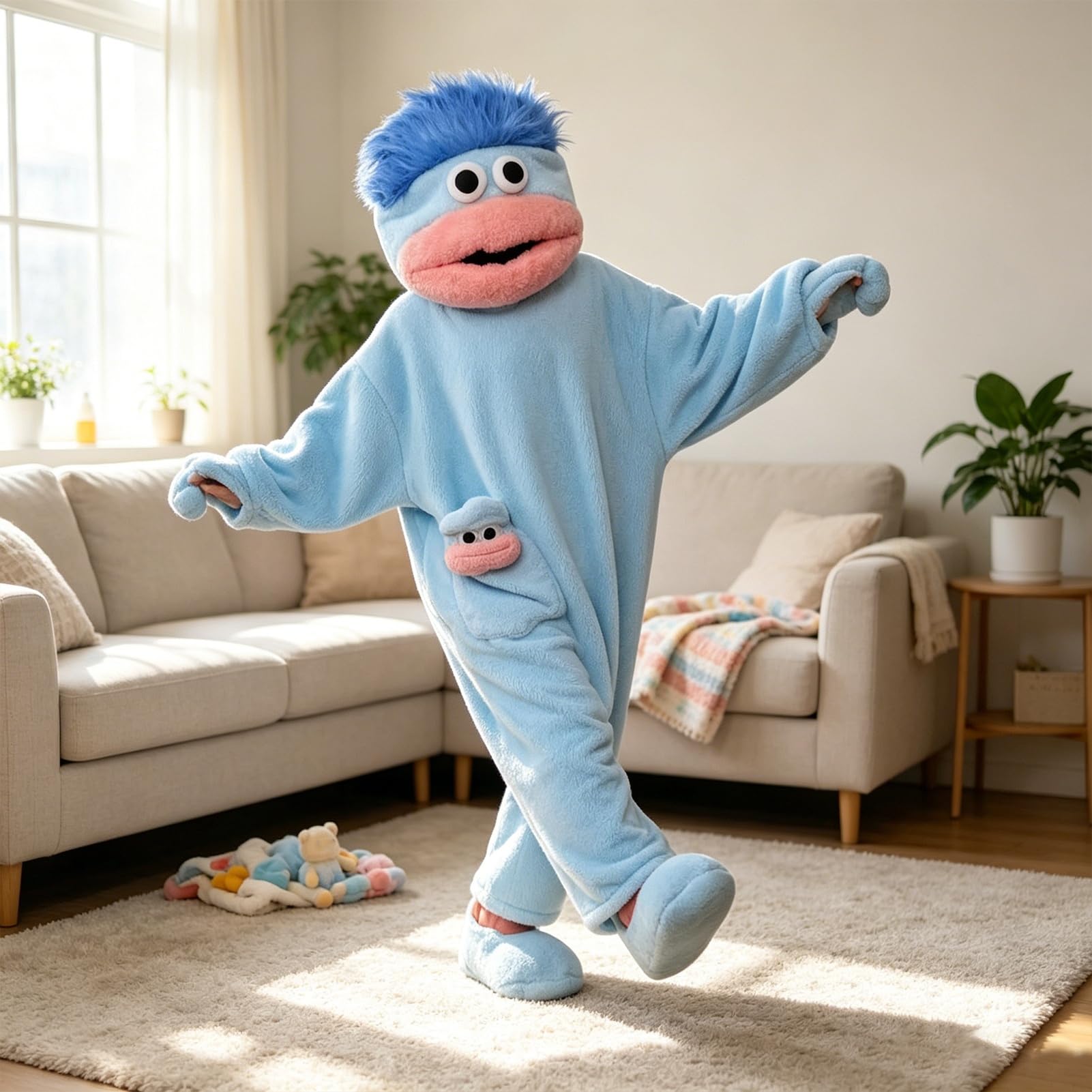 Silly Onesie Lustiger Monster Onesie Big Mouth Monster Kostüm Pyjama | Mundmonster Fleece Schlafanzug Silly Onesie Pyjama Monster-Einteiler Tierkostüm Schlafoverall Halloween Kostüm