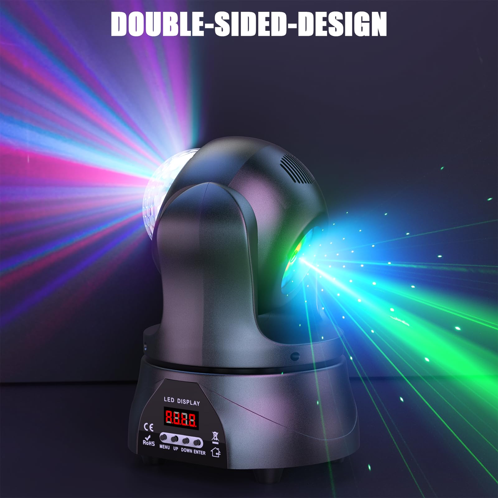 Discokugel, U`King Partylicht Mini Moving Head Bühnenlicht Party Lichter mit d-mx512 Control,RGBW für Party/Bar/Geburtstag/Hochzeit/Live Show/Halloween