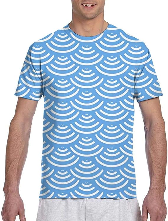 TShirt Colorful 3D Printed Shortblue Water Ripple Sleeve
