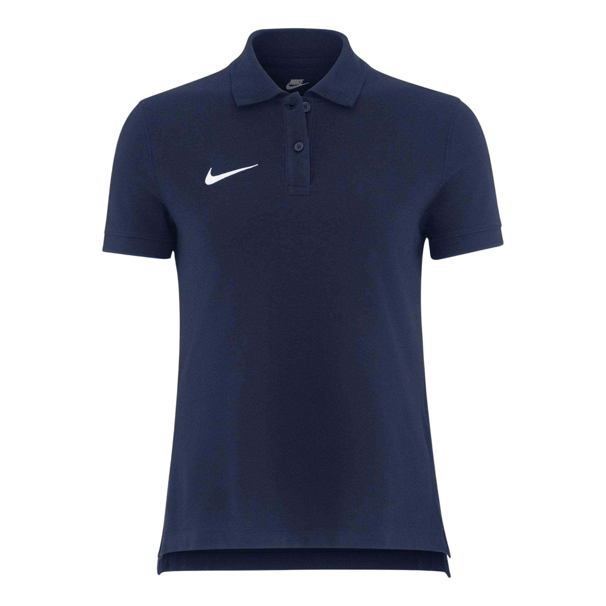 NIKE Womens Team Cotton Polo - Obsidian Blue
