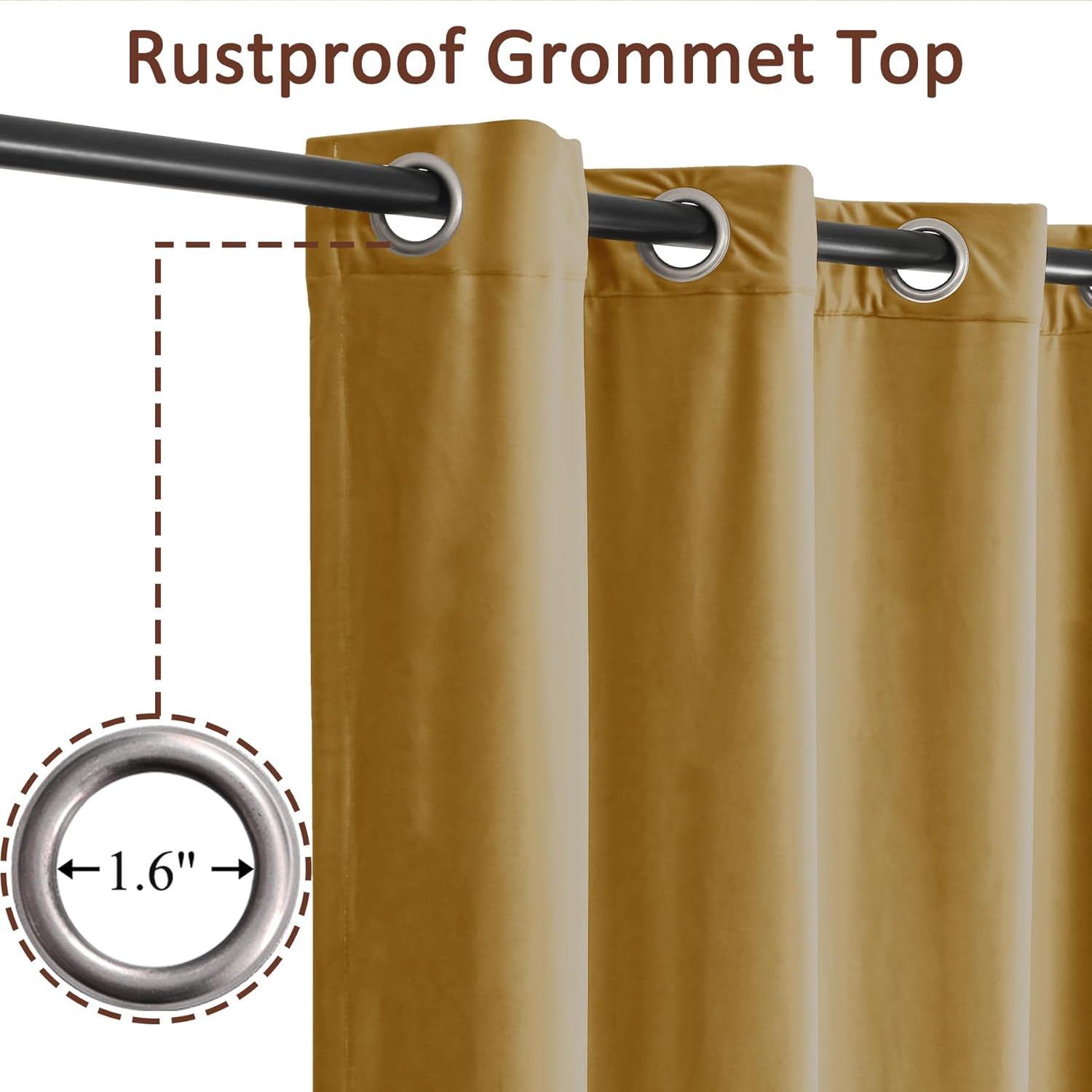 Fcosie Extra Long Luxury Velvet Curtains for Living Room Grommet Top Drapes and Curtains Room Darkening Drapery Panels Custom Made Length for Windows Door Wall (2 Panels, 50" W x 288" L, Sunflower)