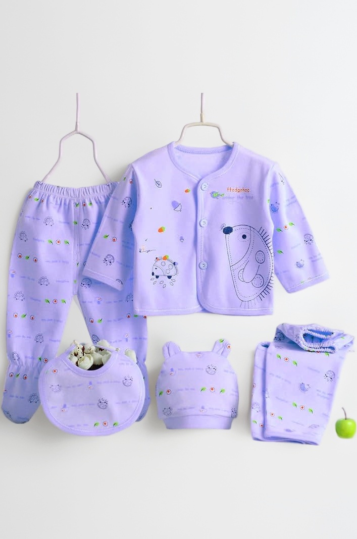 Presents New Born Baby Summer Wear Baby Clothes 5Pcs Sets 100% Cotton Baby Boys Girls Unisex Baby Cotton/Summer Suit Infant Clothes First Gift for New Born baby