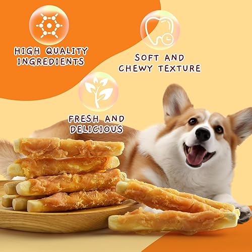 Miniatura 7 de Jungle Calling Galletas de pollo para perros, golosinas masticables suaves sin cuero crudo para recompensas de entrenamiento, 10.6 onzas