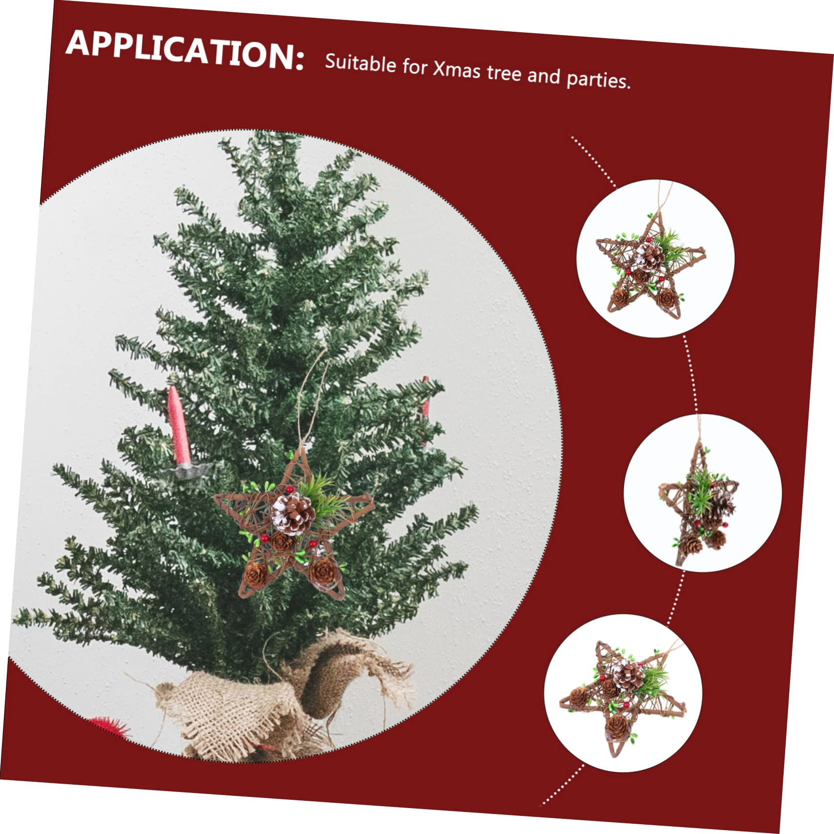 Amosfun 5 Piezas Adornos De Navidad Colgante Felpa Árbol Adornos Navideños Guirnalda Oro Decoraciones Adornos para Arboles De Navidad Home Decoracion De Madera Coffee