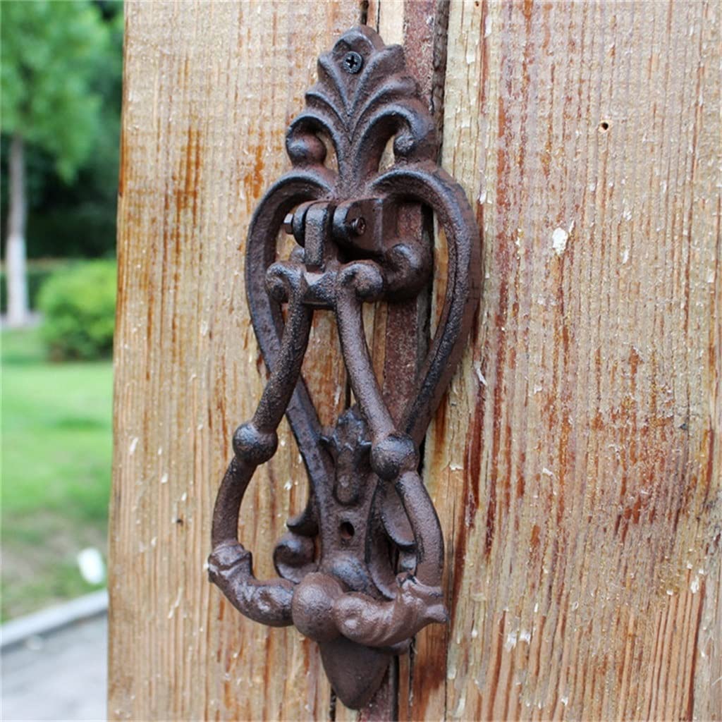 Heurtoir de porte en fonte de style ancien et loquet en métal noble