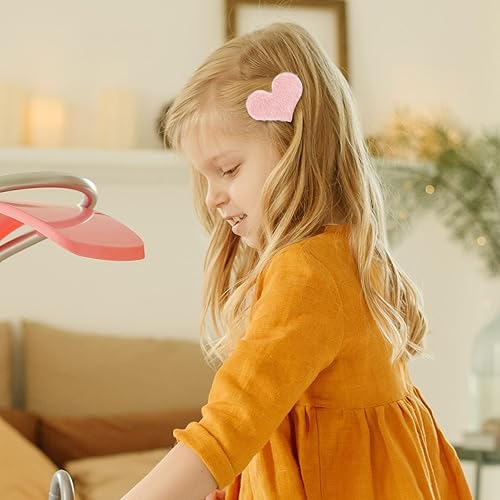 Miniatura 3 de 30 pinzas para el pelo con forma de corazón esponjoso Y2K, lindos pasadores de pelo de felpa en forma de corazón de cocodrilo, pinzas decorativas