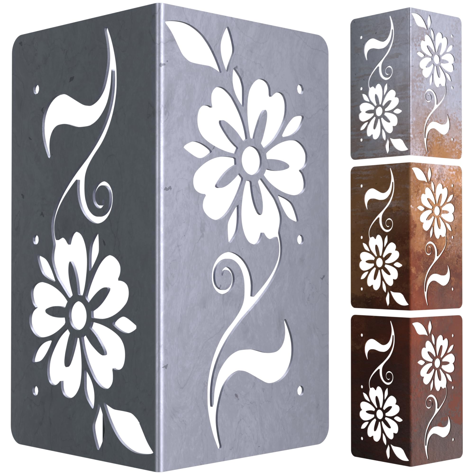 Starby COR-Ten DIY Botanical Raised Bed Garden Corner Brackets - Premium Heavy-Duty Weathering Steel -Set of Four 8” Lawn & Garden Designer Series